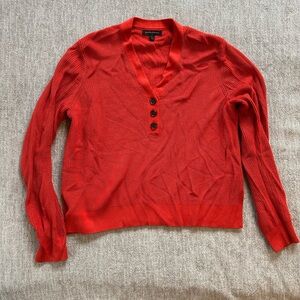Banana Republic Red Orange Button Front Sweater